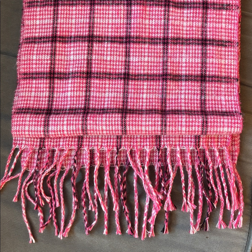 Karbon Pink White Black Plaid Scarf - Picture 5 of 6